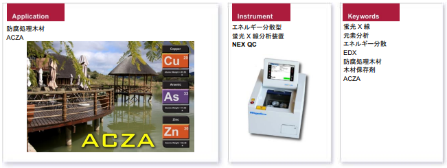 XRF3033 - NEX QC による ACZA 防腐処理木材の分析